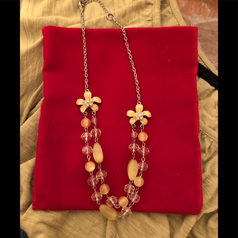 Flower Power Lime Green Choker Style Necklace